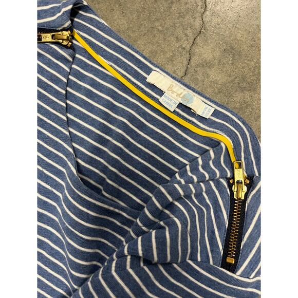 Boden Janie Stripe A-Line Dress Navy Grey Pockets 3/4 Sleeves Size 10L Women's - Picture 5 of 5